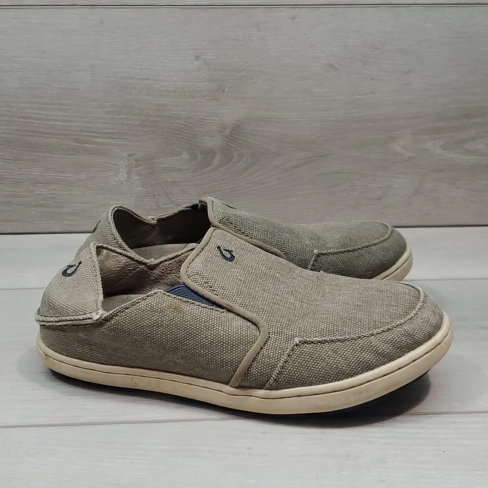 Olukai Kids Boys Nohea Lole Boys Textile Loafer Slip on shoes sz B1